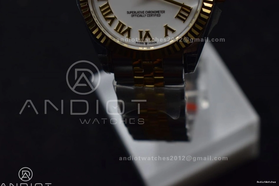 Ladies White YG Bracelet President 31 550 Dial 278271 Steel DateJust Markers Roman Lightweight GSF 316L on 1008